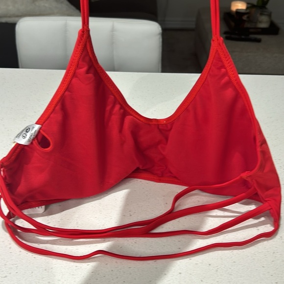 SHEKINI 2 piece Red and Floral Print Strappy Back Bikini; women size L - Picture 9 of 14